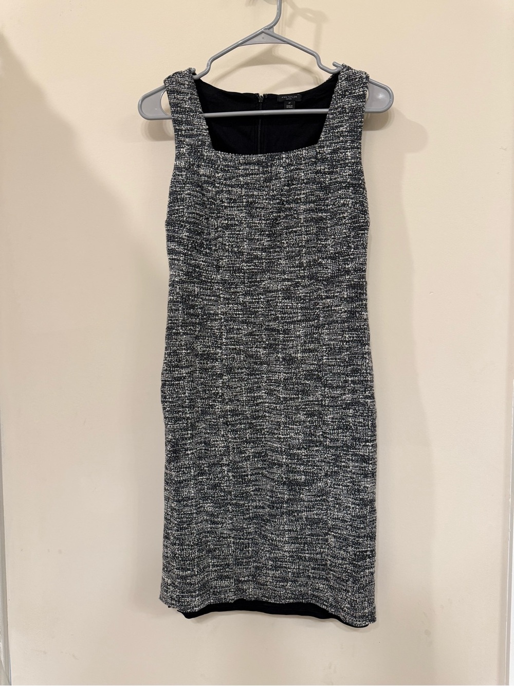 Ann Taylor Black & White Tweed Sheath Dress